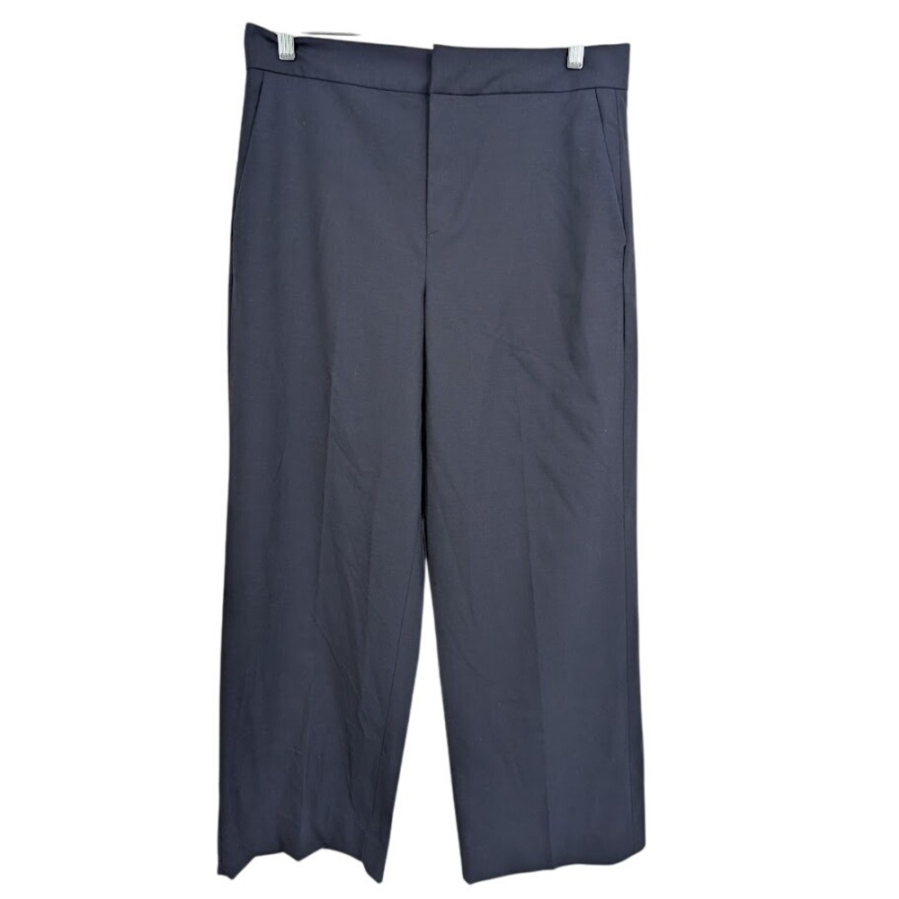 Everlane Women's Wide‎ leg straight Navy Dress Wool Blend pants sz 8